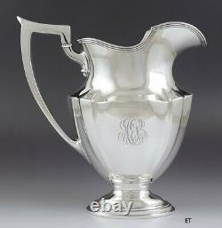 Antique 1915 Nice Gorham Sterling Silver Plymouth Water Pitcher 54 Oz Grande Taille
