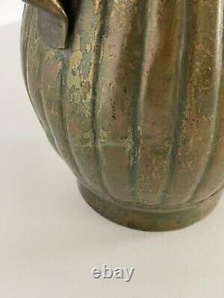 Antique Chinese Hammered Embossed Cuivre Pitcher Ewer Jug 10.5 Pas De Menthe