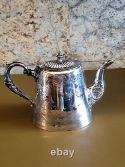 Antique George Hernest Hawkins Bm 1630 Silver Jug Floral Design Water Teapot