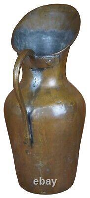 Antique Hammered Dovetailed Copper Ewer Wine Water Pitcher Jug 14