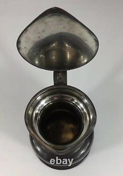 Antique James Dixon & Sons Pewter Cornish Water/ale Jug/pitcher 22cm En Hauteur