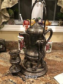 Antique Large Monarch Silver Co 4 Piece Victorian Water Pitcher Set-history