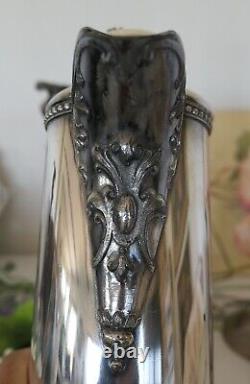 Antique Meriden ARGENTÉ Pichet/Vase/Cruche d'eau en argent! Élégant/Ornementé! 13 SP