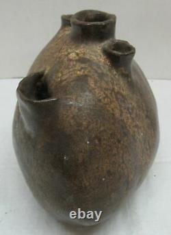 Antique Pré-colombienne Art Pottery Vaisseau D'eau Vase Pitcher Jug Signé