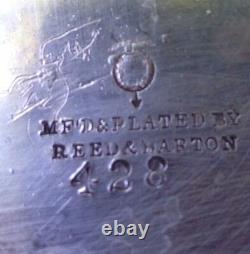 Antique Reed & Barton Pitcher D'eau Avec Une Poignée De Visage Effrayante Plaqué Argent 428