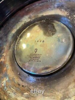 Antique Reed & Barton Plaque D'argent Pitcher Ice Water Tankard Avec Insert En Céramique