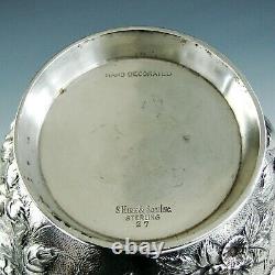 Antique Signé S. Kirk And Son Sterling Silver Repousse Water Pitcher