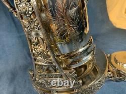 Antique Silver Plate Tilting Pitcher Water Coffee Ornate 1890's C795