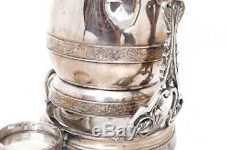 Antique Silverplate Basculement Pitcher Eau Avec Une Clôture Saut De Cheval