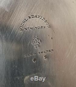 Antique Silverplate Nicol & Davidson À New York Pichet Hôtel