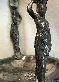 Antique Victorian Silverplate Reed & Barton Pichet Pleine Figural Maidens