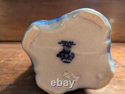 Antique Vtg BRUN & STEVENTON BURSLEM ANGLETERRE Flow Blue 9 Pichet Jatte PANSY