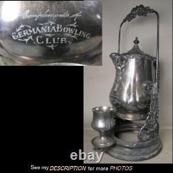 Antique Wm Rogers Silver Plate Water Tippler / Pitcher Germania Bowling Club