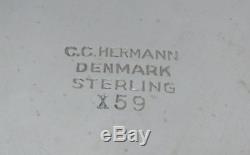 Argent Siècle Circa MID Danemark Sterling C C Hermann Pitcher Eau