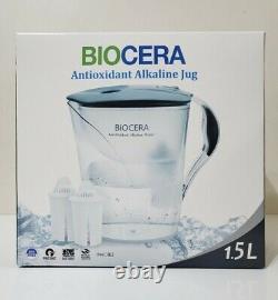 Biocera Antioxydant Alcaline Mineral Water Jug Pitcher(2a Filtres Inclus)