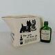 Black & White Scotch Whiskey #2 Pitcher Water Jug & 1-2/3 Ounce Green Bottle Dog