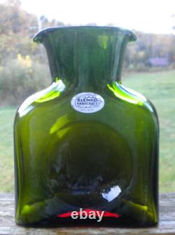 Blenko Glass MINI Bouteille d'eau 384M Édition spéciale Vert / Topaze