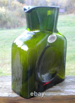 Blenko Glass MINI Bouteille d'eau 384M Édition spéciale Vert / Topaze