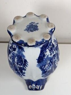 Bol de lavage et cruche d'eau en fonte bleue à motifs Flow Blue de Victoria Ware