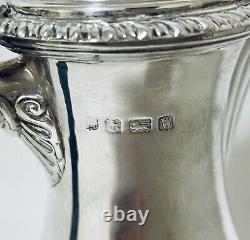 Bonne qualité ancienne bouilloire en argent massif sterling pour thé 1921