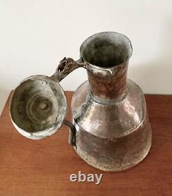 Bouilloire / Cruche / Pichet en cuivre antique et laiton de grande taille, 19ème siècle, Suède