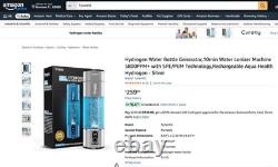 Bouteille d'eau H2 riche en hydrogène infusé à l'hydro utilisant des matériaux de la plus haute qualité