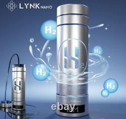 Bouteille d'eau Hydrogène H2 LynkNano 9000ppb PORTABLE & NUMÉRIQUE Gobelet à boire + Inhalateur