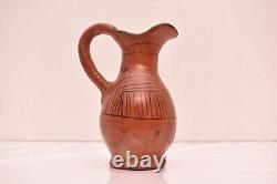 Bouteille d'eau en poterie indienne antique Maricopa Pueblo pichet jarre vase 5.25