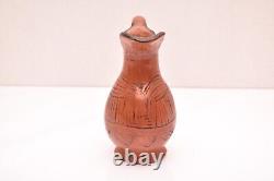 Bouteille d'eau en poterie indienne antique Maricopa Pueblo pichet jarre vase 5.25