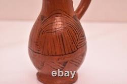 Bouteille d'eau en poterie indienne antique Maricopa Pueblo pichet jarre vase 5.25