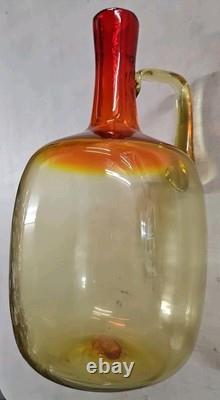 CARAFE EN VERRE BLENKO VINTAGE 15, RARE JUG COLOR DE JOEL MYERS, 1,75 GALLON