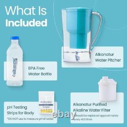 Carafe Filtrante d'Eau Hydrogène Alkaline Élimine le Fluor, le Chlore et les Microplastiques