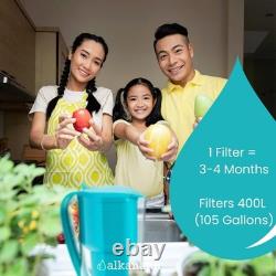 Carafe Filtrante d'Eau Hydrogène Alkaline Élimine le Fluor, le Chlore et les Microplastiques