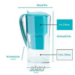 Carafe Filtrante d'Eau Hydrogène Alkaline Élimine le Fluor, le Chlore et les Microplastiques