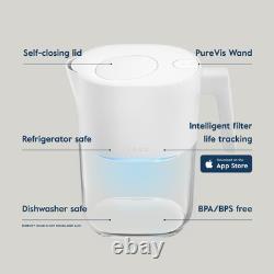 Carafe PureVis 1,9L / 8 tasses avec filtre à eau UV auto-nettoyant pour robinet