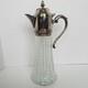 Carafe à Eau De Vin En Verre Et Argent Vintage D'italie 12