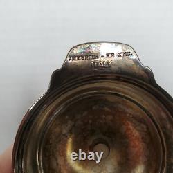Carafe à eau de vin en verre et argent vintage d'Italie 12