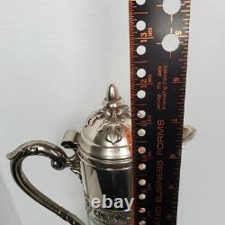 Carafe à eau de vin en verre et argent vintage d'Italie 12