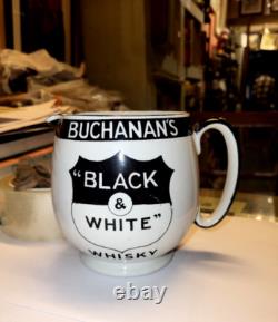 Carafe à eau en whisky noir et blanc vintage de Shelley Buchanan, Angleterre