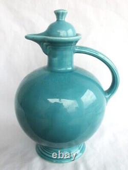 Carafe à eau vintage Fiesta 10 turquoise avec couvercle HLC Fiestaware