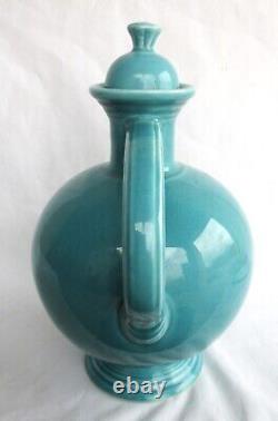 Carafe à eau vintage Fiesta 10 turquoise avec couvercle HLC Fiestaware