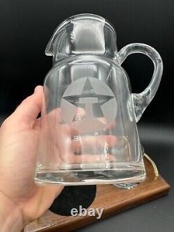 Carafe d'eau de chevet en verre / avec verre couvercle / Huile Texaco