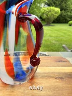 Carafe d'eau en verre artistique Blenko Confetti 11,5 USA avec étiquette Édition Limitée