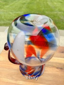 Carafe d'eau en verre artistique Blenko Confetti 11,5 USA avec étiquette Édition Limitée