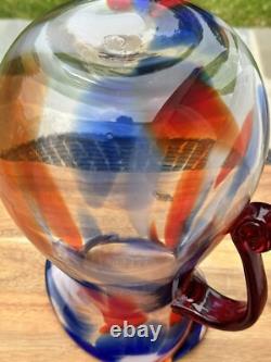 Carafe d'eau en verre artistique Blenko Confetti 11,5 USA avec étiquette Édition Limitée