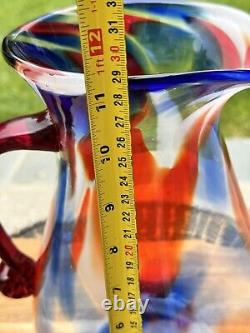 Carafe d'eau en verre artistique Blenko Confetti 11,5 USA avec étiquette Édition Limitée