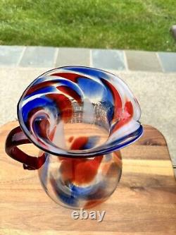 Carafe d'eau en verre artistique Blenko Confetti 11,5 USA avec étiquette Édition Limitée