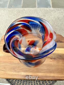 Carafe d'eau en verre artistique Blenko Confetti 11,5 USA avec étiquette Édition Limitée