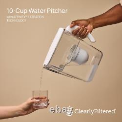 Carafe d'eau filtrée élimine plus de 365 contaminants, sans BPA/BPS, 1 filtre inclus