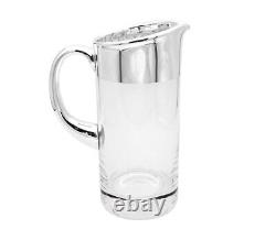 Carafe de luxe en verre de 33,8 oz et 50,7 oz avec pichet en argent fin pour jus et eau